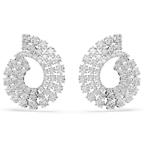 Swarovski 'Matrix Tennis' Women's Base Metal Hoop Earrings - Silver 5705834