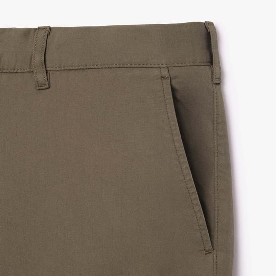 Men's Lacoste Slim-Fit Stretch Cotton Bermuda Shorts in Green