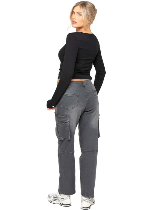 Enzo | Womens Cargo Straight Leg Jeans - Image 6