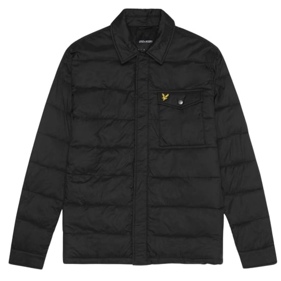 Jetzwart gewatteerd jack met kraag van Lyle & Scott - Image 1