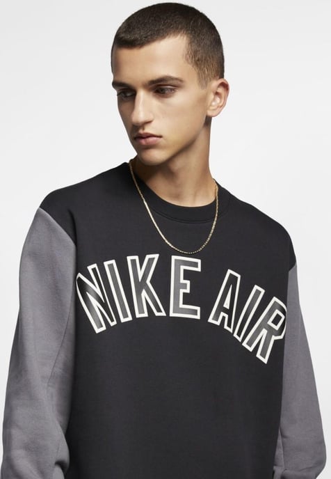 Nike Air Fleece Crew Sweatshirt in Black - Image 3