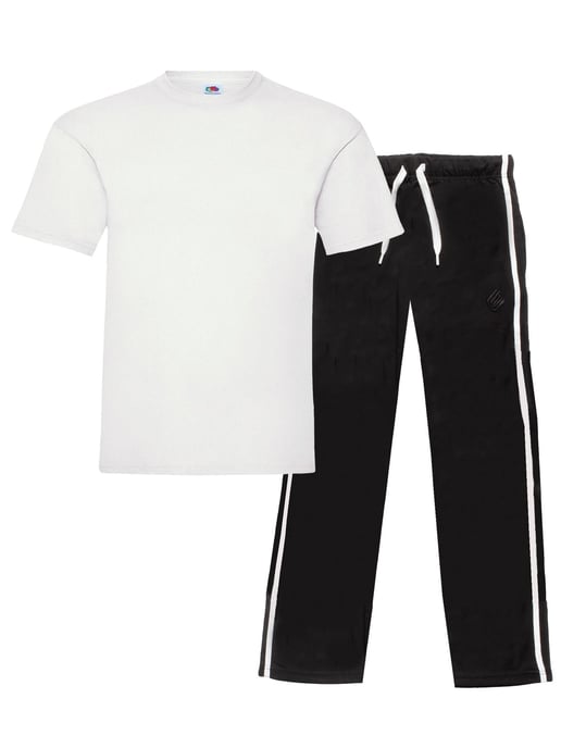 Enzo | Heren T-shirt & Broek Loungewear Set - Wit/Zwart - Image 1
