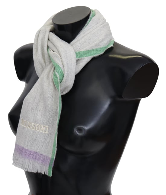 Missoni Mannen Beige 100% Kasjmier Unisex Wrap Sjaal - Image 2