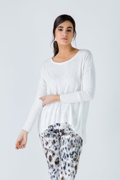 Top met gebreid jacquarddetail - Image 4
