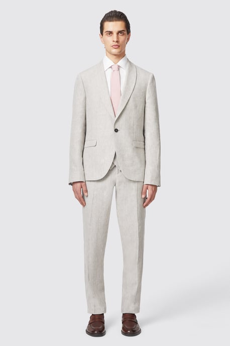 Claremont Slim Fit Stone Linen Jacket