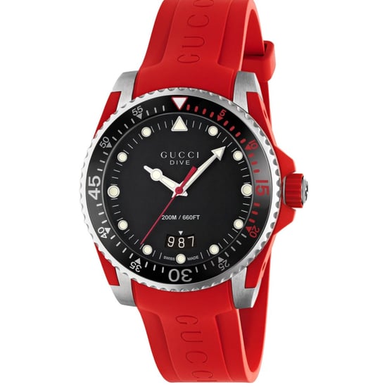 Gucci YA136309 Dive zwarte wijzerplaat siliconen herenhorloge - Image 1