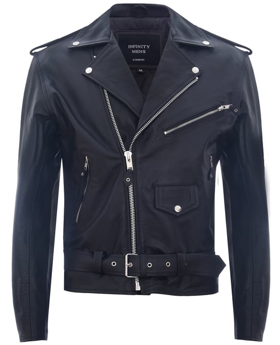 Leather Brando Biker Rock Motorcycle Hide Jacket