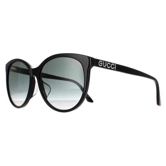 Gucci Round Womens Shiny Black Grey Gradient GG0729SA