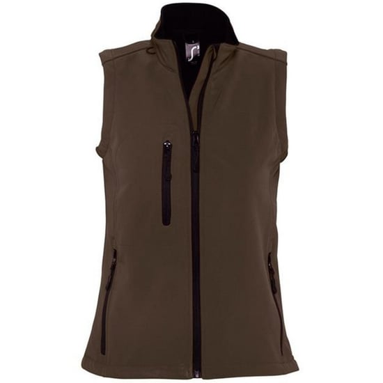 SOLS Dames/dames Rallye Soft Shell Bodywarmer Jacket (Donkere chocolade) - Image 1