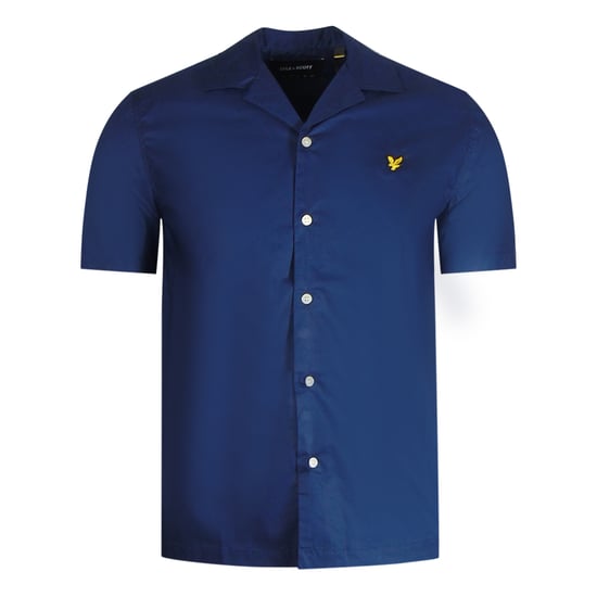 Lyle & Scott marineblauw resortoverhemd met korte mouwen - Image 1