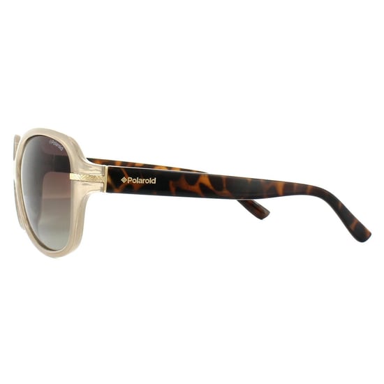 Polaroid Butterfly Womens Beige Havana Brown Gradient Polarized Sunglasses