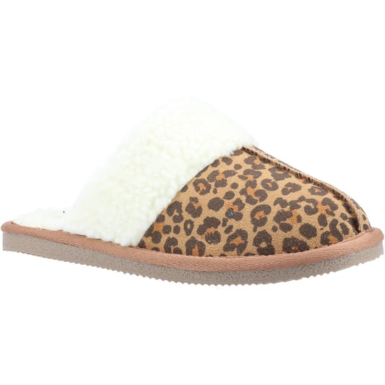 Hush Puppies Dames/dames Arianna Luipaardprint suède pantoffels (Bruin/Wit) - Image 3