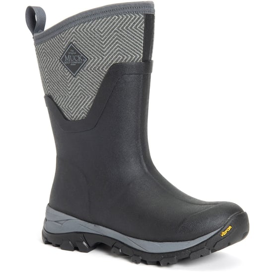 Muck Laarzen Arctic Ice Mid AGAT Rubber Zwart/Grijs Geometrische Wellington Laarzen - Image 1
