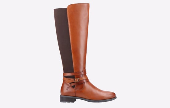 Hush Puppies Vanessa Leren Dames Tan Enkellaarzen Met Hoge Hak - Image 1