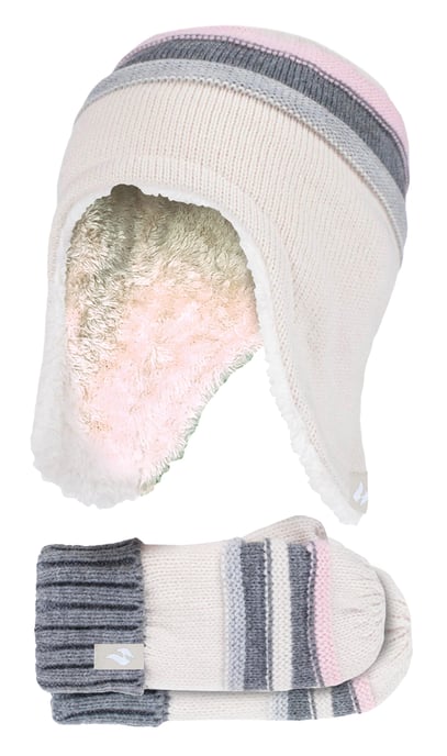 Heat Holders - Pom Pom Muts En Wanten Set Voor Meisjes - Buttercream - Image 1