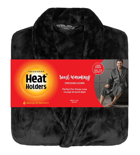 Heat Holders - Zachte Warme Herenbadjas - Zwart - Image 2