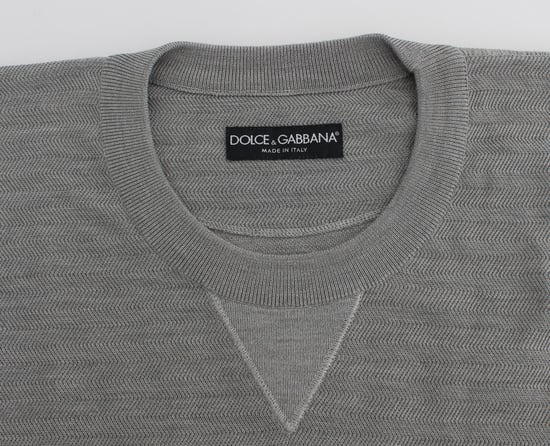 Dolce & Gabbana Heren Grijze Crewneck Pullover Zijden Trui - Image 5