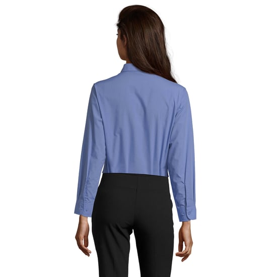 SOLS Dames/Dames Executive Poplin Business Blouse met lange mouwen (Middenblauw) - Image 2