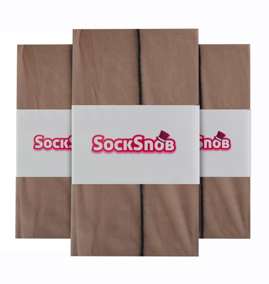 Sock Snob - Womens Seamed Panty's 3 Pack 40 Denier - Naakt / Zwart - Image 2
