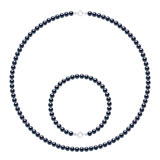 Set Necklace Bracelet is made up of : Necklace of Real Cultured Freshwater Pearls Round 4-5 mm
