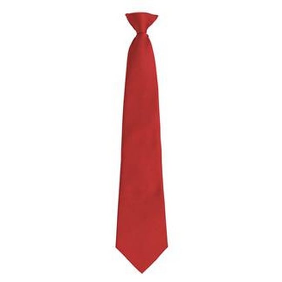 Premier Mens Fashion ”Colours” Work Clip On Tie (Red)