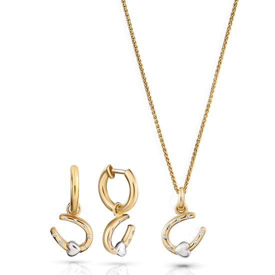 Orphelia 'Aurora' Dames 925 Sterling Zilveren Set: Ketting-Hanger + Oorbellen - Zilver/Goud SET-7525/G - Image 1