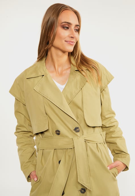 Dreimaster Trenchcoat Dames lichte olijf - Image 3