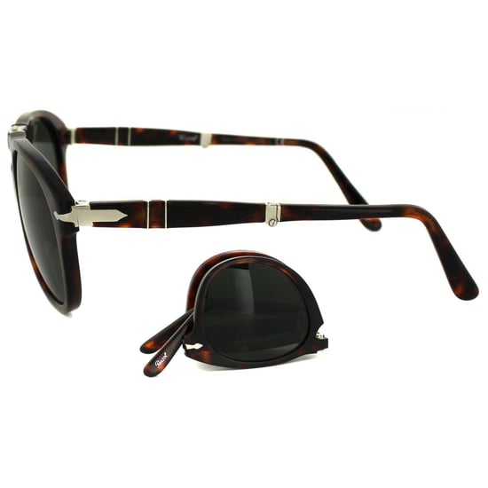 Persol Wrap Mens Havana Crystal Green Sunglasses