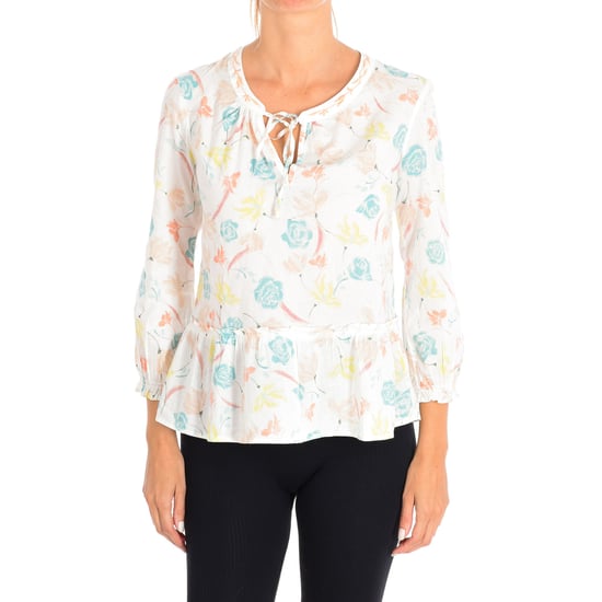 Long sleeve open collar shirt 5YR55Q945 woman