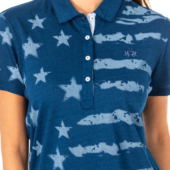 Women's short sleeve polo shirt with lapel collar LWP305