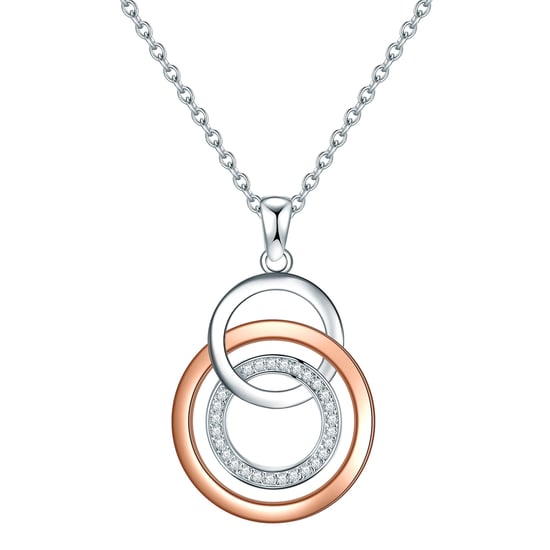 Necklace with pendant sterling silver bicolor zirconia white Rafaela Donata - Image 1