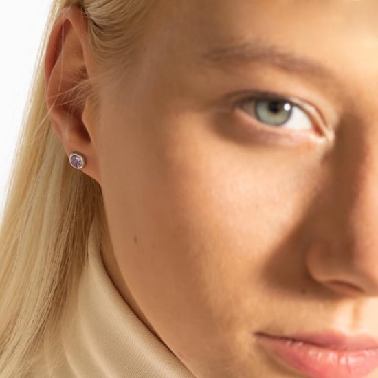 Luxenter essentiële oorbellen in 925 sterling zilver en amethist zirkonia met gerhodineerde afwerking - Image 2