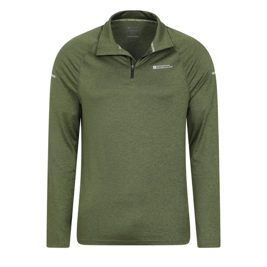 Mountain Warehouse Heren Echo gemêleerde gerecyclede semi-rits midlayer (Groen) - Image 5