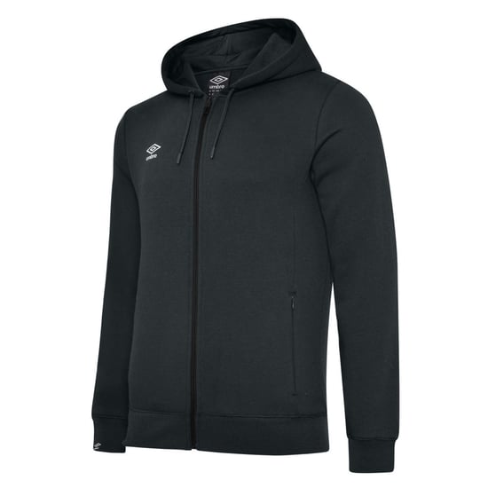 Umbro Heren Club Leisure Full Zip Hoodie (Zwart/Wit) - Image 1