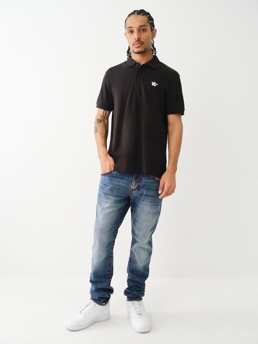Relaxed Buddha Patch Polo in Black