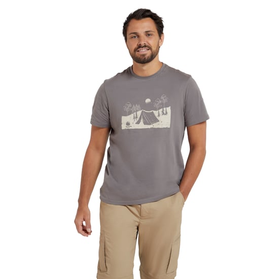 Mountain Warehouse Heren Camping Schets Organisch T-Shirt (Grijs) - Image 4