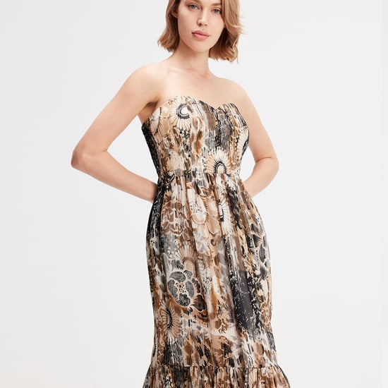 Bustier Chiffon Maxi -jurk met abstracte bloemenprint - Image 5