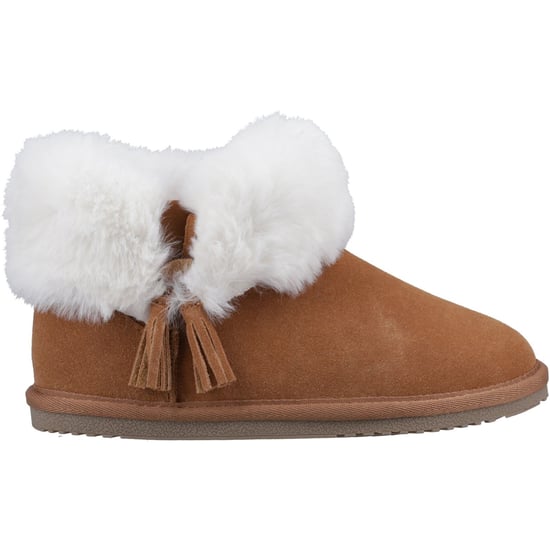 Hush Puppies Ayana Suède en imitatiebont pantoffels voor dames in Tan - Image 4