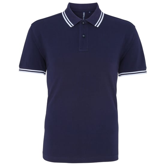 Asquith & Fox Heren Klassiek Fit getipt Poloshirt (Marine / Wit) - Image 1