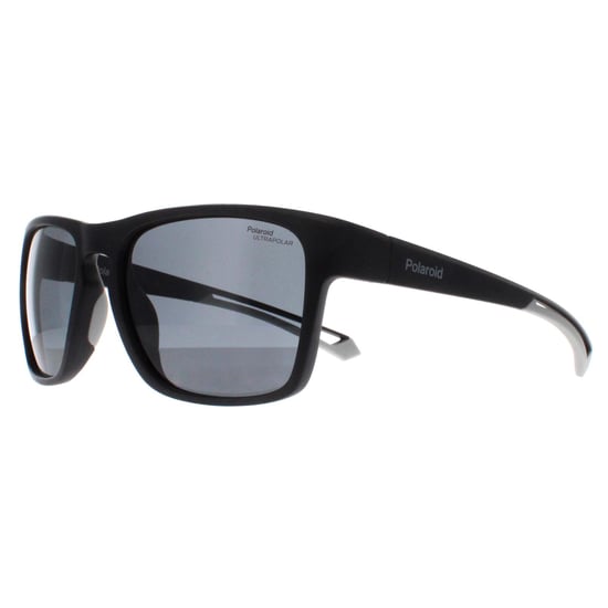Polaroid Rectangle Mens Matte Black Grey Polarized High Contrast PLD 7052/S