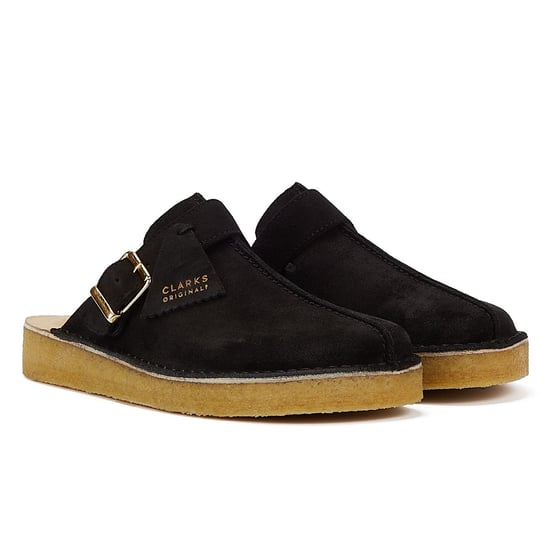 Clarks Trek Mule Suede Heren Sandalen Zwart - Image 1