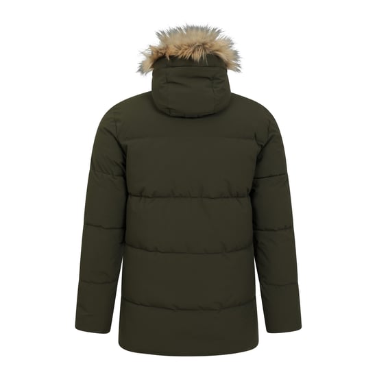 Mountain Warehouse Waterafstotende gewatteerde parka voor heren (Kaki Groen) - Image 2