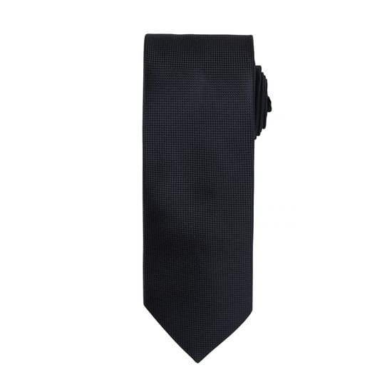 Premier Heren Micro Wafel Formele Work Tie (Zwart) - Image 1
