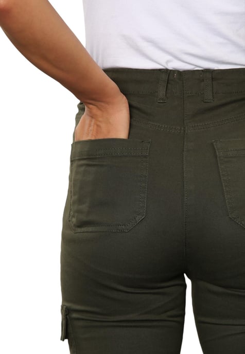 MYT Dames Cargo Chino Enkel Grazer Broek in Khaki - Image 6