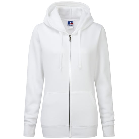 Russell Dames Premium Authentieke Hoodie met rits (3-laagse stof) (Wit) - Image 1