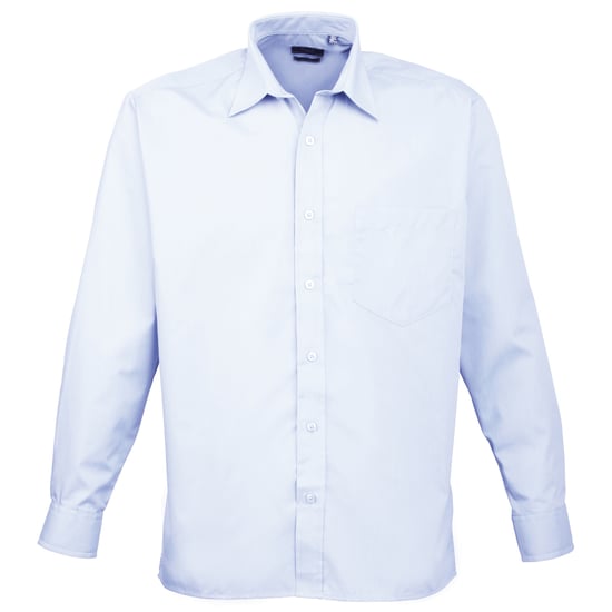 Premier Heren Premier Poplin Formeel Overhemd Met Lange Mouwen (Lichtblauw) - Image 1