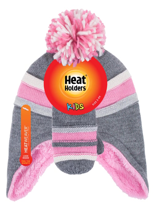 Heat Holders - Pom Pom Muts En Wanten Set Voor Meisjes - Kiezelgrijs - Image 2