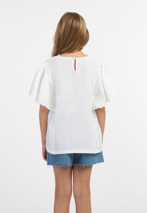 Dreimaster Blouseshirt met kant Meisje wit - Image 4