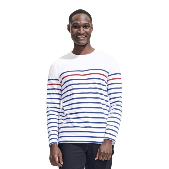 SOLS Heren Matelot Gestreept T-shirt Met Lange Mouwen (Wit/Royaalblauw/Rood) - Image 2