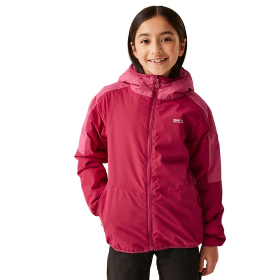 Regatta Childrens/Kids Volcanics VIII Terrain Print Reflective Jacket (Deep Pink/Hot Pink)